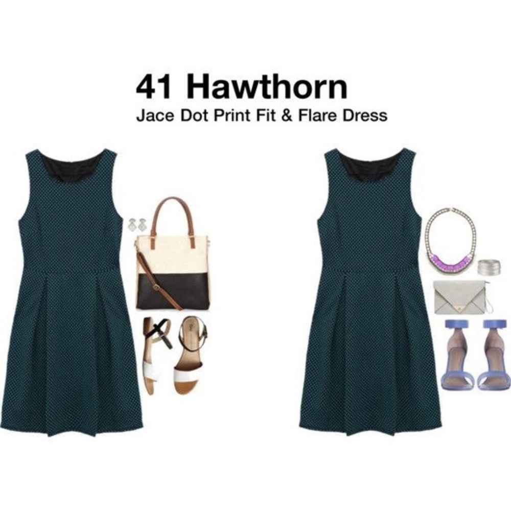 Jace Dot Print Fit and Flare Dress